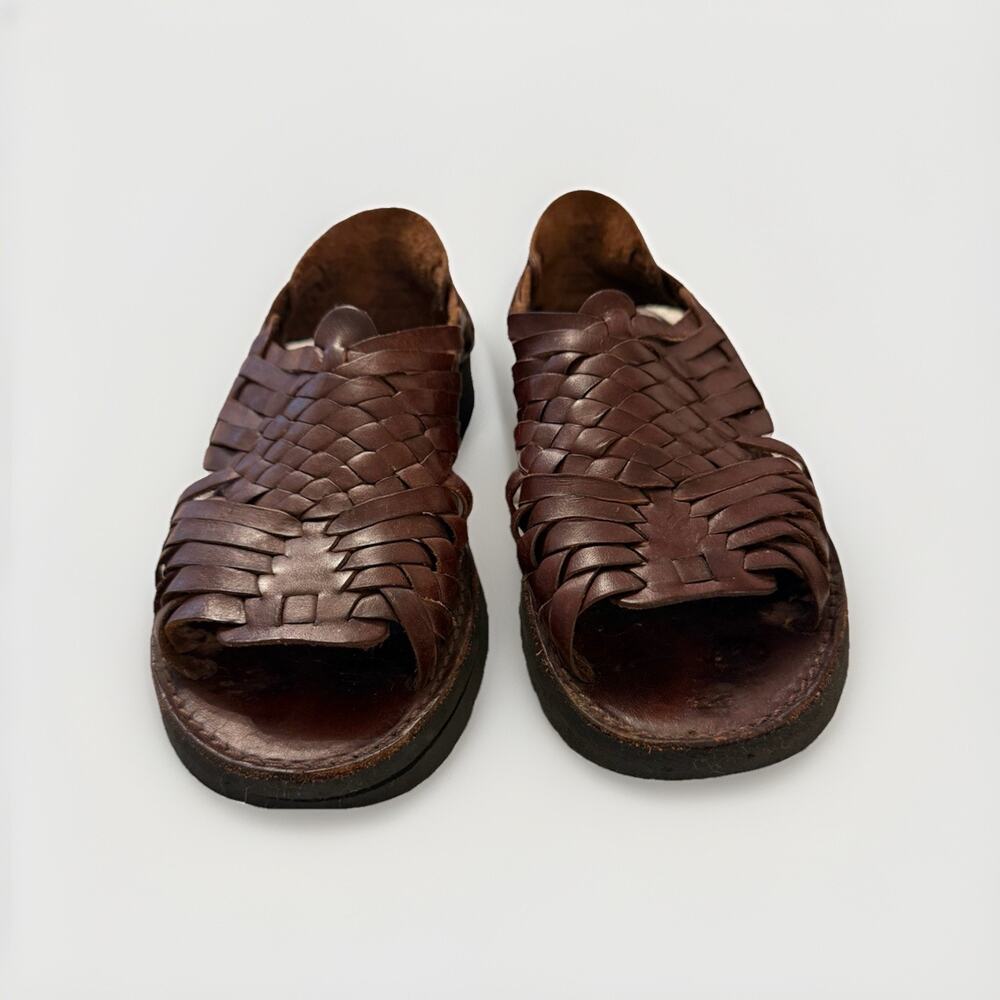 BRAND X Huaraches Brown Woven Leather Flats Sandals Men’s Size 7 3574-16